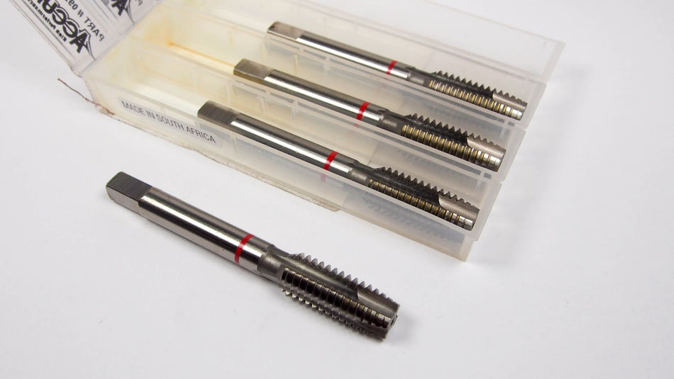 Plug Spiral Point Taps 7/16-14 H3 4FL HSSE UNC Red Band (4 Pcs)