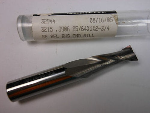 25/64"  Fullerton 32944 Dura-Carb End Mill 2FL Center Cutting