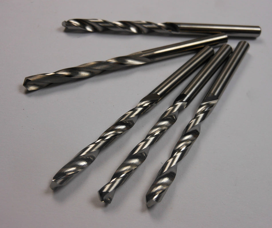 Carbide Jobber Drills #23 0.154" 118° 2FL 1-3/8" LOC x 2-1/2" OAL (5 Pcs)
