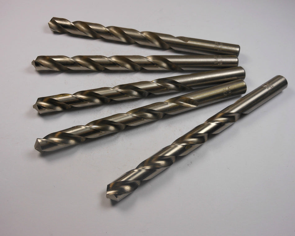 Jobber Length Drills 13/32" HSS 118° 3-7/8" LOC x 5-1/4" OAL (5 Pcs)