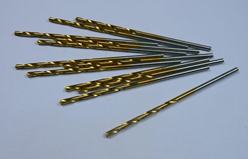 Jobber Length Drills #54 0.0550" HSS TiN 118° 7/8" LOC x 1-7/8" OAL (12 Pcs)