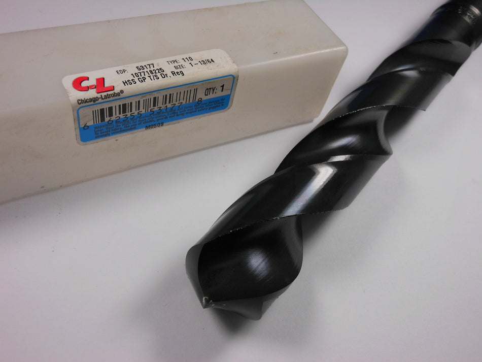 Taper Shank Drill 1-13/64" HSS 118° Oxide 7-1/2" x 13-1/8" 53177