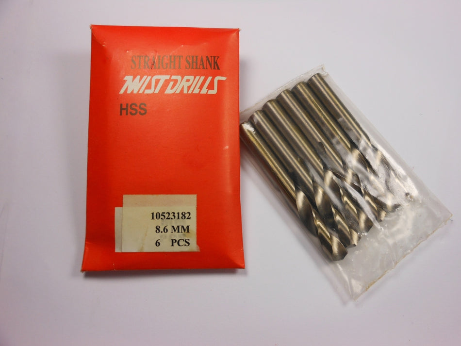 TWIST Screw Machine Drills 8.6mm HSS (6 Pcs)