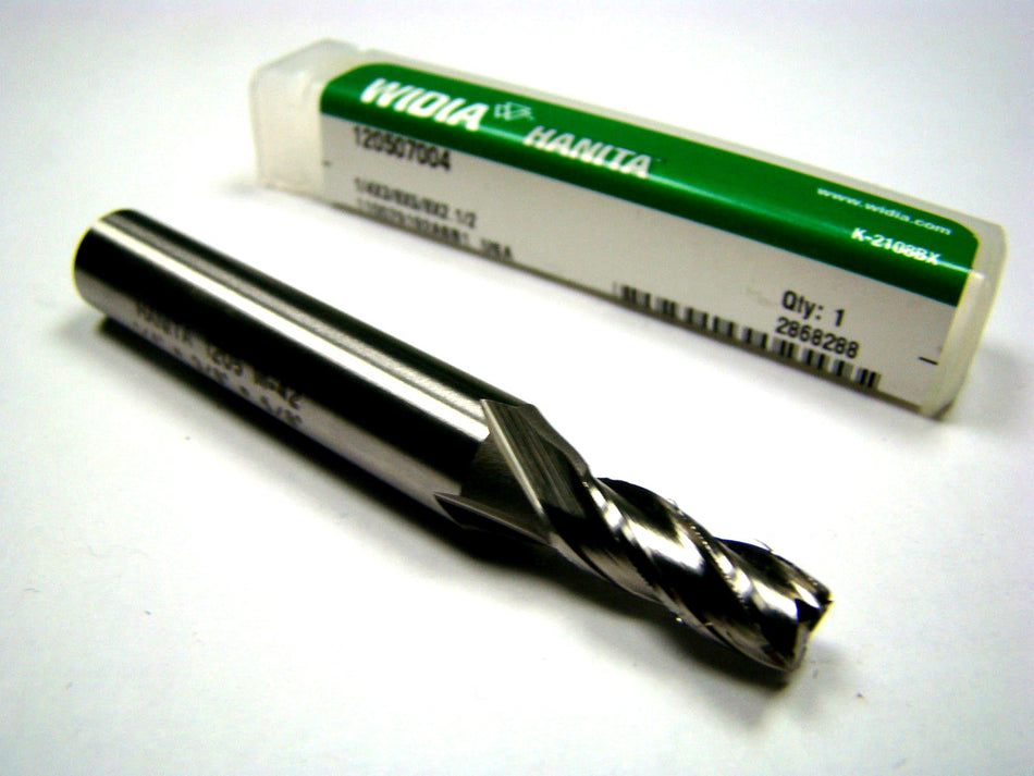 Widia Cobalt Square End Mill 1/4" 4FL 3/8" x 5/8" x 2-7/16" 120507004