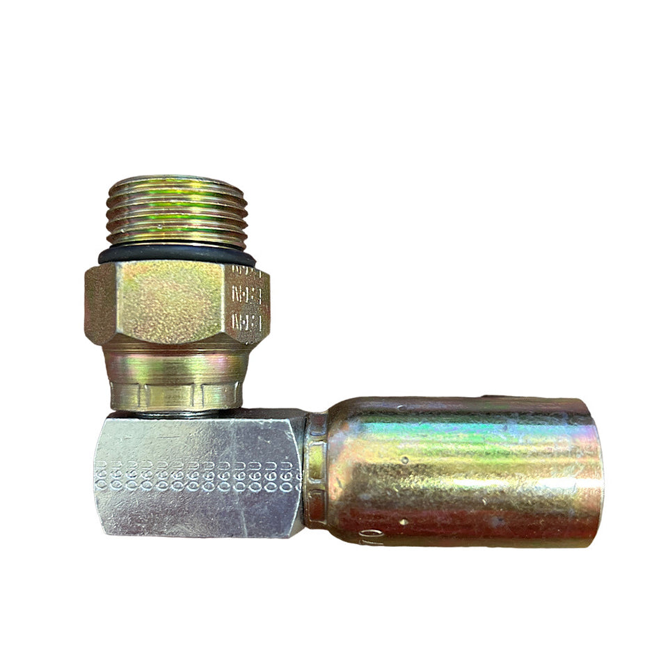 Eaton Weatherhead 06U-R70 3/8" x 5/8" 90° Male Straight Thread Swivel Fitting -