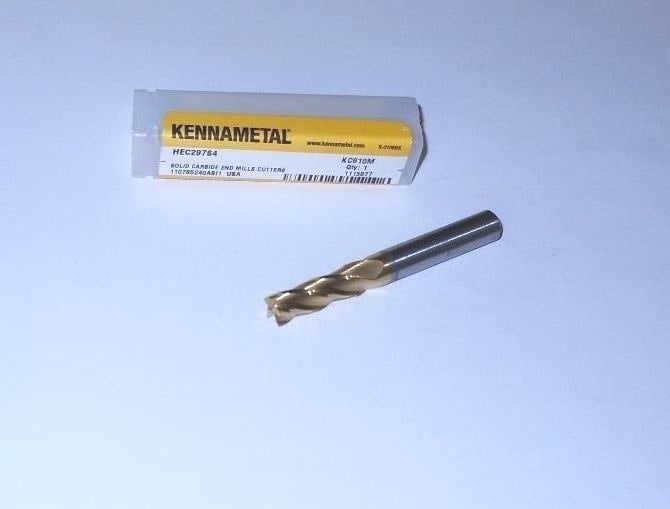 KENNAMETAL Carbide Square End Mill 19/64" 4FL TiN 13/16" x 2-1/2" USA