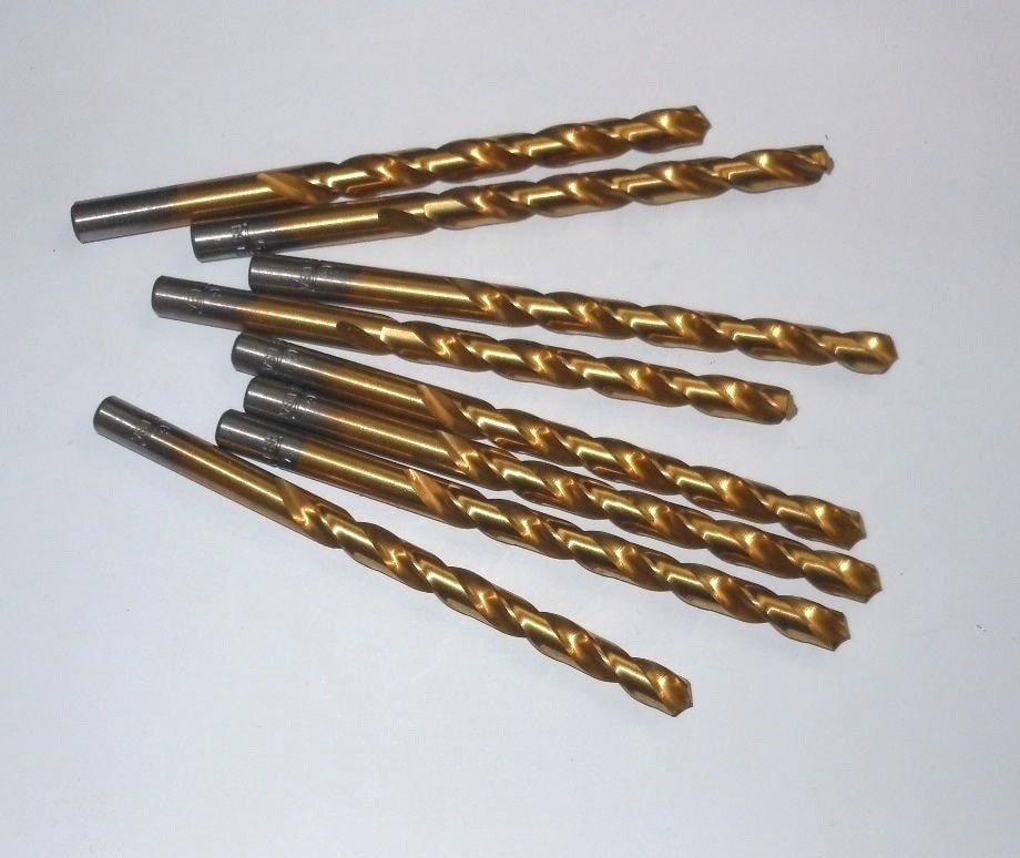 Jobber Length Drills "G" HSS 118° TiN 2-7/8" LOC x 4-1/8" OAL (8 Pcs)