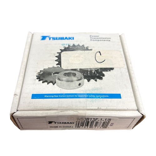 Tsubaki H50B13F-1-1/8 1-1/8" x 5/8" #50 Teeth Finished w/ Keyway Bore Sprocket -1