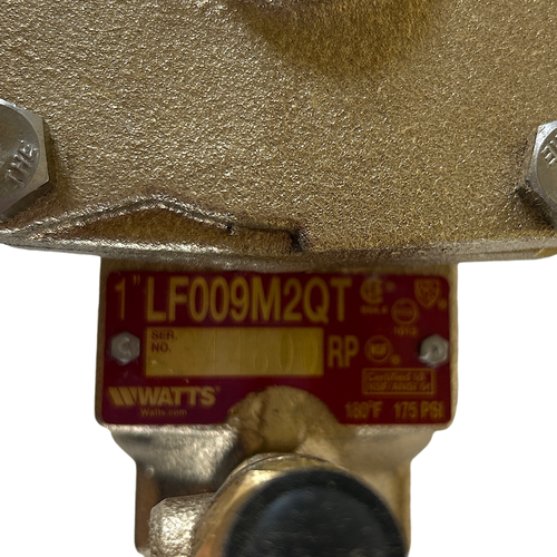 Watts 1 LF009M2-QT-S 1" Bronze Reduced Pressure Zone Backflow Preventer -2