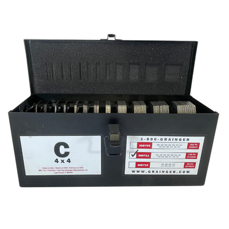 Stainless Steel 36D711 130-Piece Grade 18-8 Tabbed Slotted Shim Assortment -1