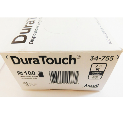 Ansell Duratouch 34-755 7-1/2" Medium Disposable Gloves (Lot of 100)1