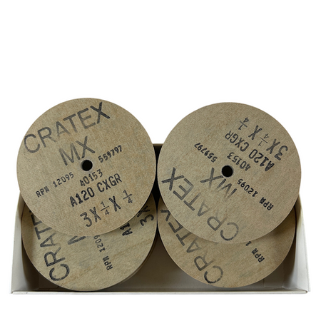 Cratex 40153 3" x 1/4" x 1/4" 120 Grit Surface Grinding Wheel (Pack of 10) -0
