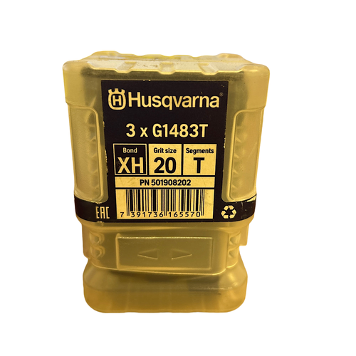 Husqvarna G1483 T 16" 30 Grit Blue Triple Convex Diamond Tool (Set of 3) -1