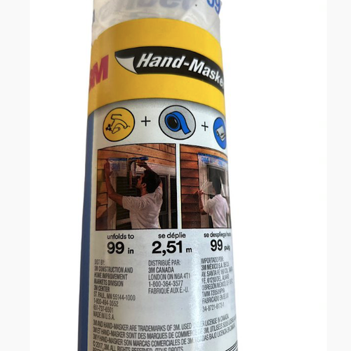 3M AMF99 99" x 90' x 0.35 mil Hand-Masker Advanced Masking Film -1