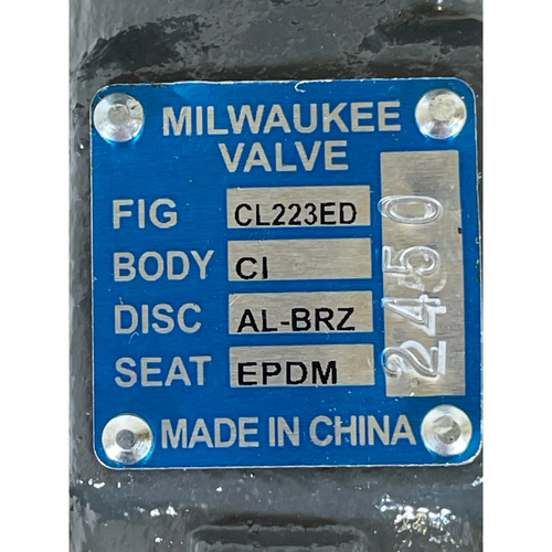 Milwaukee CL223E D4 4" 200 PSI Aluminum Bronze Alloy Butterfly Valve -9