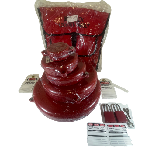 Brady 99677 6-1/2" Hand Wheel Keyed Different Padlocks Portable Lockout Kit -1