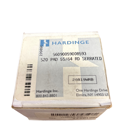 Hardinge 56090059008593 55/64" Round Serrated S20 Collet Pad -2