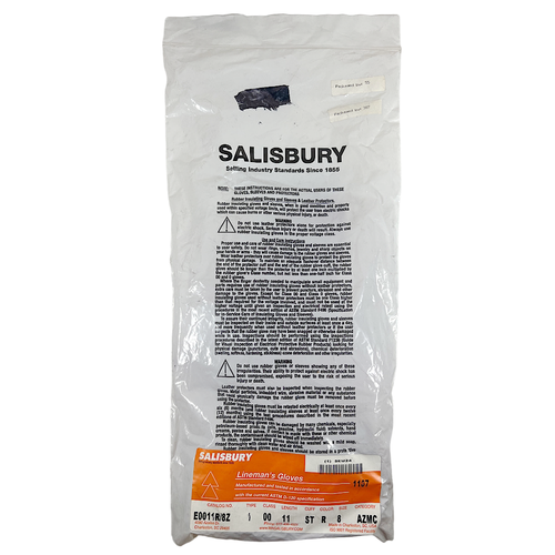Salisbury E0011R/8 11" Size 8 Rubber Linemen's Gloves2