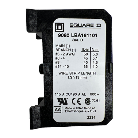 Square D 9080LBA161101 Power Distribution Block (Lot of 5) -3