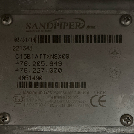 Sandpiper G15B1ATTXNSX00 G15 Top Discharge Natural Gas Operated Pump -2