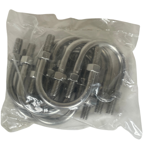 Fabory U17567.037.0125 3/8" x 1- 3/4" x 2- 3/4" SS SPE133 U-Bolts (Pack of 10) -2