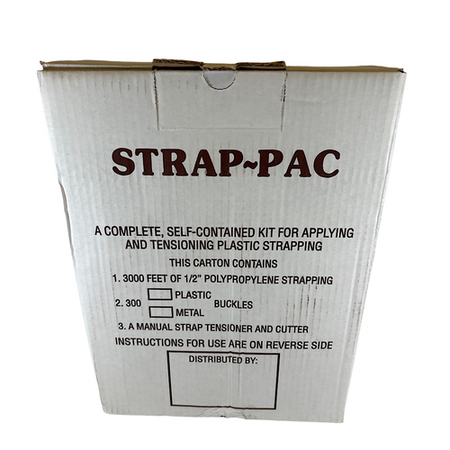 Value Collection 2CXL3 300 Lb 1/2" x 3000' 300 Buckles Plastic Strapping Kit -2