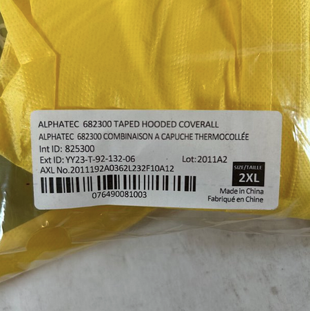 AlphaTec 682300 Size 2XL Polyethylene Elastic Yellow Coveralls (Pack of 5) -2