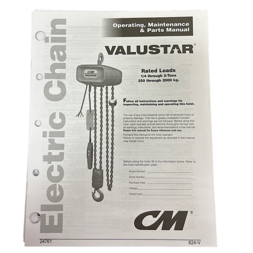 Valustar 2401-10 FT 500 Lb Working Load 115V Hook Mount Electric Chain Hoist -1