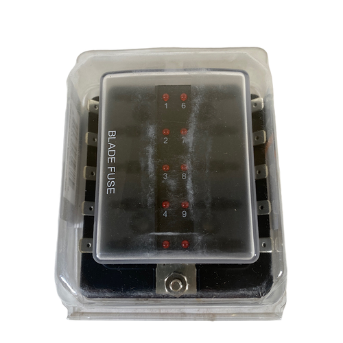 Grote 82-BLR-I-310 25A 25A 10 Position Standard Blade LED Fuse Panel -1