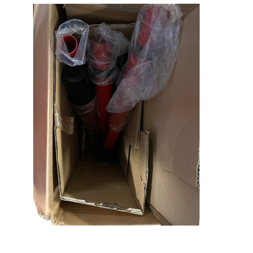 Banner Stakes PL4000-R 42" x 15' 5 Number of Posts Red Belt Barrier System -2