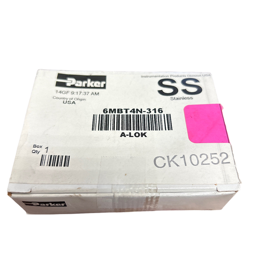 Parker 6MBT4N-316 1/4" x 3/8" Compression x MNPT 316 SS Male Branch Tee -1