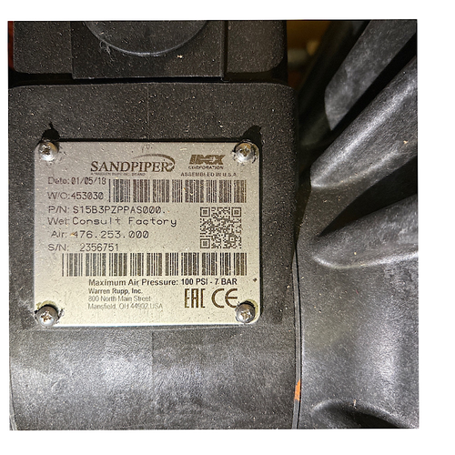 Warren Rupp Sandpiper S15B3PZPPAS000 S15 Non-Metal Ball Valve Diaphragm Pump -3