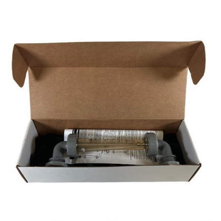 Blue and White F-45500LE-12 3/4" MPT 175 PSI Elbow Polysulfone Flow Meter -1