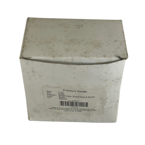 Commercial 4CFV6 3-1/2" Dial Dual Scale 400 PSI Commercial Pressure Gauge -3