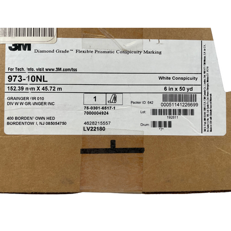 3M 973-10NL 6" x 50 Yards White Diamond Grade School Bus Marking Series -3