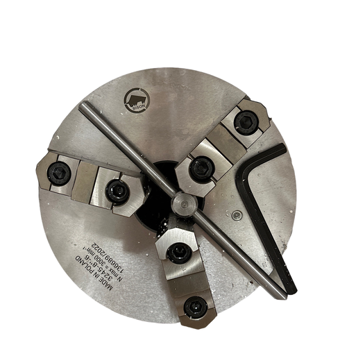 Bison 7-803-0836 8" 2500 RPM 3 Jaws Self-Centering Manual Lathe Chuck -0