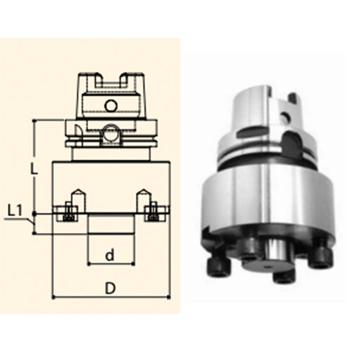 Lyndex HSK 100A FM2500-4.00 HSK Through-Coolant Shell Mill Holder -1