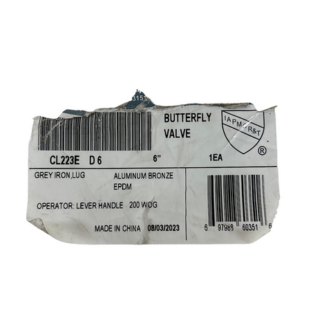 Milwaukee Valve CL223E D6 6" 200 PSI Aluminum Bronze Butterfly Valve -2