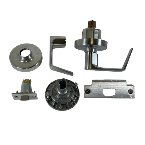 Schlage ALX10S 2-3/4" G2 Satin Chrome Brass Keyless Passage Lever Locksets -2