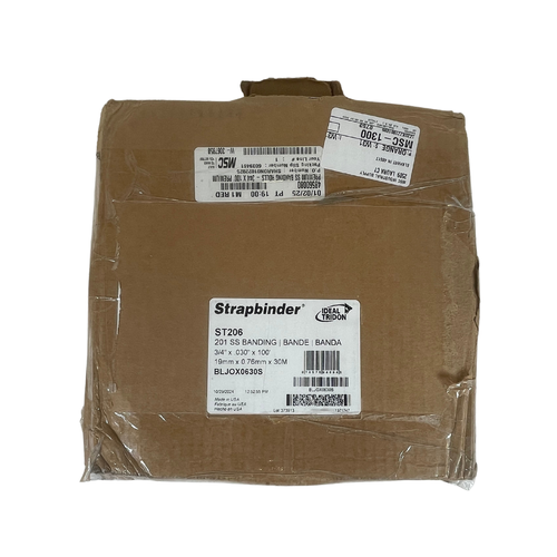 Strapbinder BLJOX0630S 3/4” x 100’ x 0.03” Grade 201 Stainless Steel Banding -3