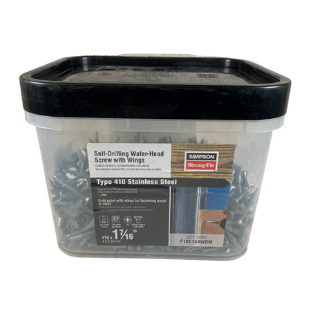 Simpson F10C144WDM #10 x 1-7/16" 410SS Self-Drilling Wafer Head Screw -0