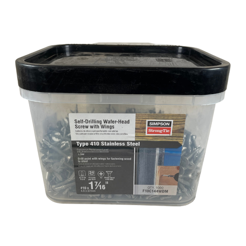 Simpson F10C144WDM #10 x 1-7/16" 410SS Self-Drilling Wafer Head Screw -0