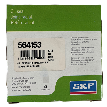SKF 564153 68 mm x 90 mm x 10 mm Double Lip HMSA10 Nitrile Oil Seal -4