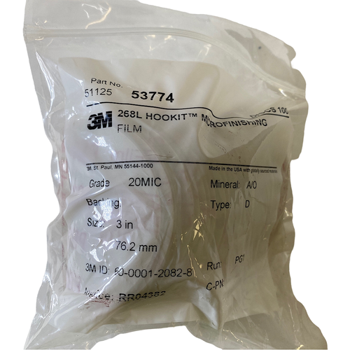 3M 268L 51125-53774 3" Microfinishing Film Discs (Pack of 100) -1