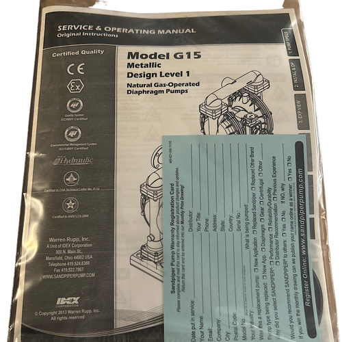 Sandpiper G15B1ATTXNSX00 G15 Top Discharge Natural Gas Operated Pump -3