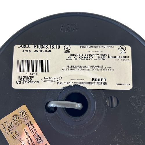 Carol E1034S.18.10 500' 7 Strands 18 AWG Power Limited and Communication Cable2
