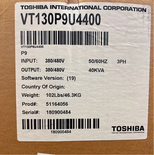 Toshiba VT130P9U4400 P9 Series 40 HP 460V/AC Variable Speed Drive -2