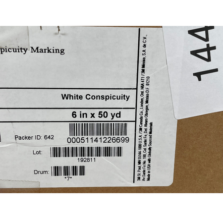 3M 973-10NL 6" x 50 Yards White Diamond Grade School Bus Marking Series -5