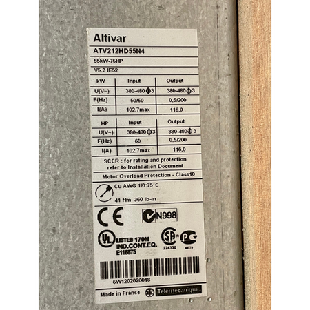 Schneider ATV212HD55N4 400-480V 75HP 3PH 116A LED Variable Frequency Drive -2
