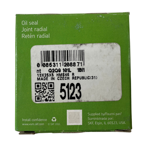 SKF 5123 13 mm x 25 mm x 5 mm Single Lip HMS46 Nitrile Rubber Oil Seal3